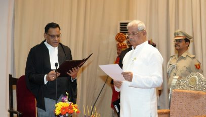 Honorable Governor administered the oath of Honorable Justice Rudra Prakash Mishra