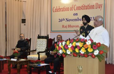 Honorable Governor addressing the people at the event.