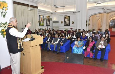 Honorable Governor addressing the people at the event.