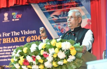 Honorable Governor addressing the people at the event.