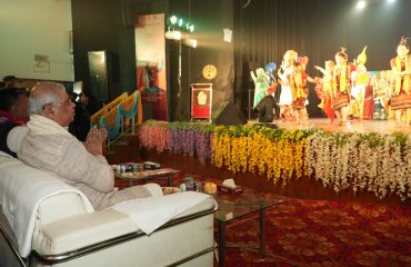 Honorable Governor watching the cultural show.