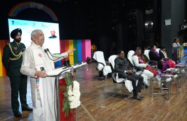 Honorable Governor addressing the people at the event.