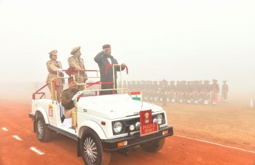 Honorable Governor saluting the parade.
