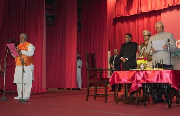 Honorable Governor administered the oath of Dr. Prem Kumar as Minister.