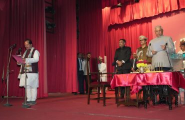 Honorable Governor administered the oath of Shri Vijay Kumar Sinha as Minister.