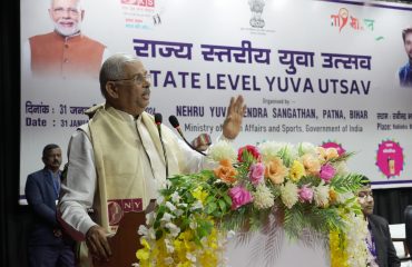 Honorable Governor addressing the people at the event.