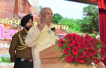Honorable Governor addressing the people at the event.