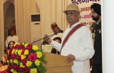 Honorable Governor addressing the people at the event.