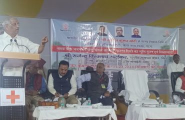 Honorable Governor addressing the people at the event.
