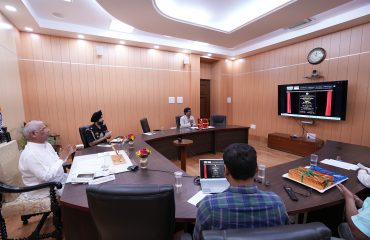 Honorable Governor inaugurating the meeting hall of Bhola Paswan Shastri Agricultural College ,Purnea through video conferencing.
