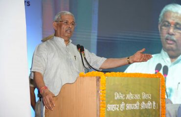 Honorable Governor addressing the people at the event.