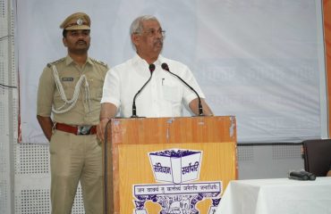 Honorable Governor addressing the people at the event.