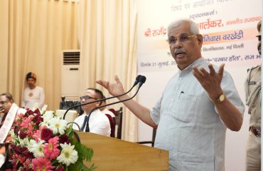 Honorable Governor addressing the people at the event.