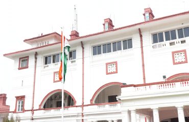 Honorable Governor hoisted the National Flag.