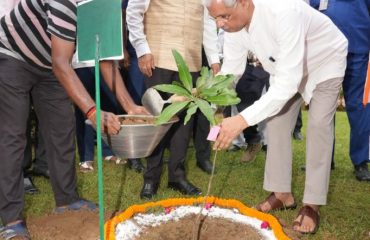 Honorable Governor planted a sapling in Bihar Animal Science University.