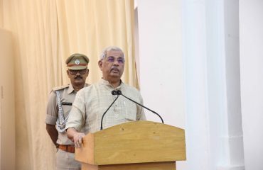Honorable Governor addressing the people at the event.