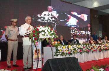 Honorable Governor addressing the people at the event.