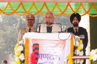 Honorable Governor addressing the people at the event.