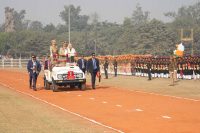 Honorable Governor observing the troops.