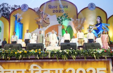 Honorable Governor at the closing ceremony of Bihar Diwas 2025.