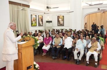 Honorable Governor addressing the people at the event.