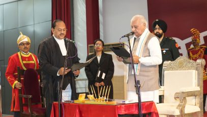 Honorable Governor administered the oath to Honorable Justice Shri Sangam Kumar Sahu as Chief Justice of Patna High Court.