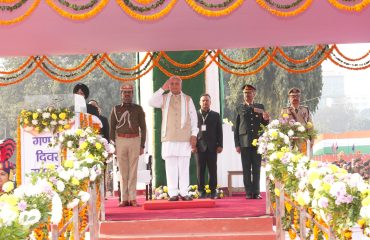 Honorable Governor saluting the parade.