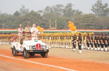 Honorable Governor observing the troops.