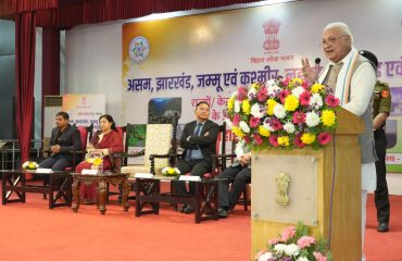 Honorable Governor addressing the people at the event.