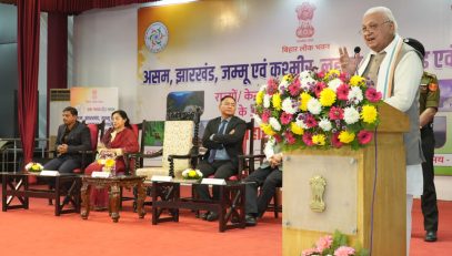 Honorable Governor addressing the people at the event.