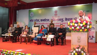 Honorable Governor addressing the people at the event.