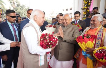 Honorable Governor being welcomed at Bihar Legislative Assembly.