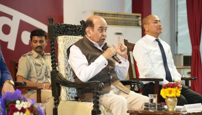 Honorable Governor addressing the people at the event.