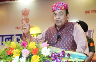 Honorable Governor addressing the people at the event.