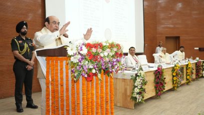 Honorable Governor addressing the people at the event.