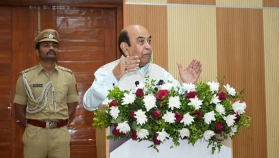 Honorable Governor addressing the people at the event.