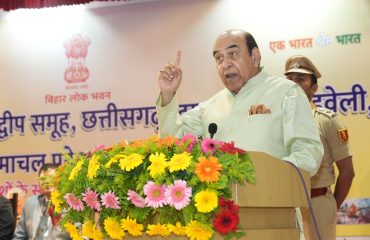 Honorable Governor addressing the people at the event.