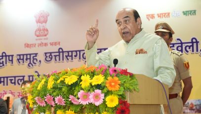 Honorable Governor addressing the people at the event.