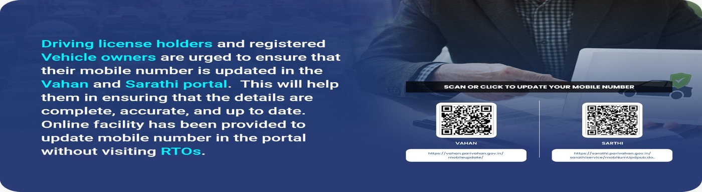 Update Mobile no. in Vahan and Sarathi