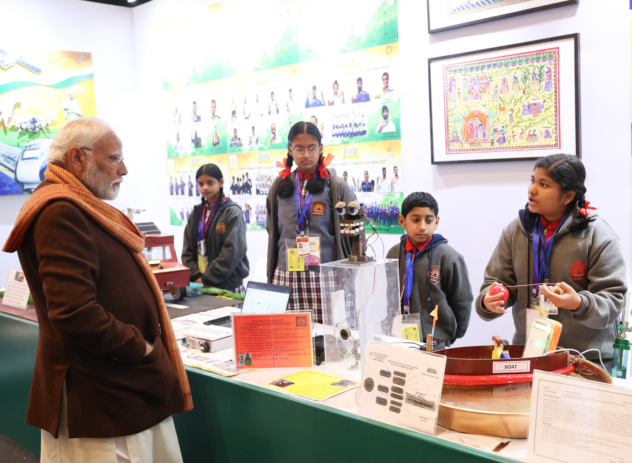 PM visits an exhibition ahead of 7th edition of Pariksha Pe Charcha