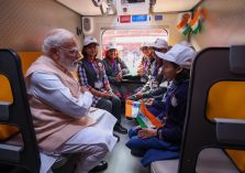 KV Students riding first Sleeper Vande Bharat Train with Hon'ble PM;?>