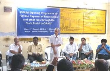 N.C. Debbarma. Hon’ble Minister (Revenue etc.etc.) Govt. of Tripura at Agartala informing benefits of the system to different stake holders.