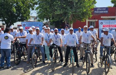 Cycle rally organised at Hisar airport