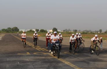 Cycle rally at Karnal Aerodrome