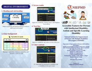 Accessibility features for Intellectual Disability, Autism & Specific Learning Disability