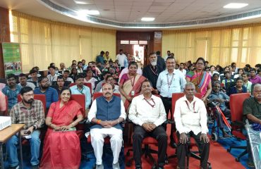 Group photo of Honble Minister along with the staff of NIEPMD