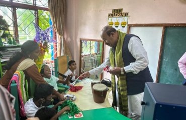 Dr Virendra Kumar Minister for Social Justice and Empowerment visit the Unit of Cerebral Palsy Model School for Persons with Multiple Disabilities NIEPMD