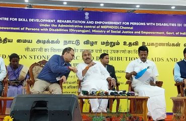 Dignitaries on the dais during Foundation Stone Laying ceremony