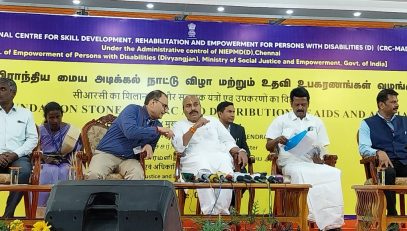 Dignitaries on the dais during Foundation Stone Laying ceremony