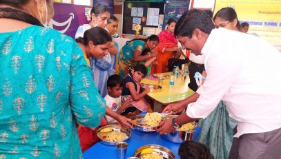 Lunch provided to Model Special School Children with Multiple Disabilities